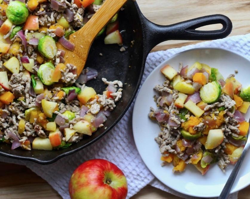 Breakfast recipes for longevity. Apple and Turkey Breakfast Hash